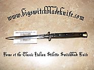 SWITCHBLADE - 13 INCH CLASSIC ITALIAN STILETTO STYLE SWITCHBLADE KNIFE WITH BLACK WOOD HANDLE