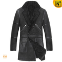 Black Sheepskin Coat for Men CW877010