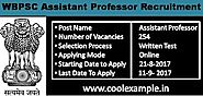 WBPSC Assistant Professor Recruitment 2017 | Online Applications Assistant Professor Jobs