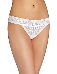 Maidenform Women's All Lace Thong Panty, White, One Size