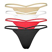Cotton Whisper Women's Crothing T-back Thongs Panties Multi-color XL/2XL