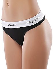 WingsLove Women's 3 Pack Cotton Seamless Sexy String Tangas Thongs Panties Low Waist Rise Underwear (L, Black)