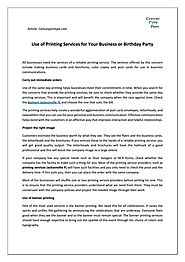 Use of Printing Services in Jacksonville for Your Business or Birthday Party