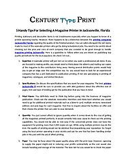 A Magazine Printer In Jacksonville, Florida – Century Type Print