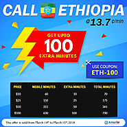 Enjoy Premium Quality Calls to Ethiopia @ 13.7¢/min