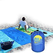 Huge 9 x 8 Outdoor Compact Picnic / Beach Blanket – Strong Water Resistant Ripstop Nylon - Sand Free Best for Picnic,...