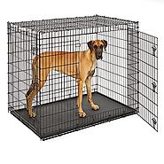 MidWest Extra Large Dog Breed (Great Dane) Heavy Duty Metal Dog Crate w/ Leak-Proof Pan, Double Door Giant Dog Crate ...