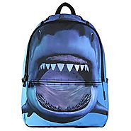Hynes Eagle Printed Kids School Backpack Cool Children Bookbag Shark