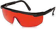 HDE Laser Eye Protection Safety Glasses for Green and Blue Lasers with Case (Red)