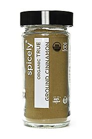 Spicely Organic Ceylon True Cinnamon Ground - Glass Jar - Gluten Free - Non Gmo - Vegan - Kosher