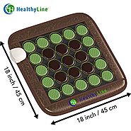 HealthyLine Far Infrared Heating Pad (Firm)|Natural Jade & Tourmaline Healing Pad 18"X 18"| Heated Negative Ions|Reli...