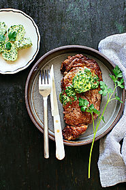 Reverse Seared Steak with Garlic Herb Butter Recipe