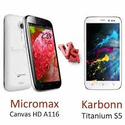 Karbonn S5 Titanium vs. Micromax Canvas : Review