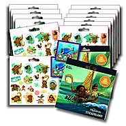 DISNEY MOANA Stickers Party Favors - Bundle of 2 Sticker Packs - 12 Sheets 240+ Stickers plus 2 Specialty Stickers!
