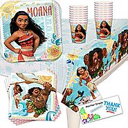 Disney Moana Birthday Party Pack (Cups, Tablecover, Plates, Napkins) 16 PACK by "ANOTHER DREAM"