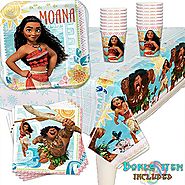 Disney Moana Birthday Party Pack (Cups, Tablecover, Plates, Napkins + BONUS) 16 PACK + BONUS Great for kids