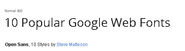 10 Popular Google Web Fonts - Design & Development Digest - Website Magazine