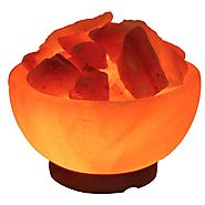 IndusClassic LFB-04 Fire Bowl Himalayan Crystal Rock Salt Lamp Ionizer Air Purifier 6~9 lbs / UL Listed Cord and Dimm...