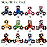Fidget Spinner 12 Pack ADHD Stress Relief Anxiety Toys Best Autism Fidgets spinners for Adults Children Finger Toy wi...