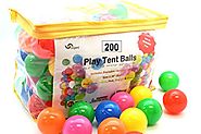 Pack of 200 Phthalate Free BPA Free Crush Proof Plastic Ball, Pit Balls - 6 Bright Colors in Reusable and Durable Sto...