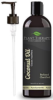 Plant Therapy Fractionated Coconut Oil, Carrier Oil + PUMP. A Base Oil for Aromatherapy, Essential Oil or Massage use...