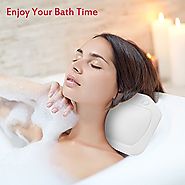 TOP-MAX Bathroom Shower Bathtub Use Non Slip Spa Bath Pillow Sponge Nest Relaxing Headrest Waterproof Cushion White w...