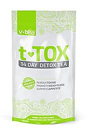 VTea Teatox 14 Day Detox Tea Designed to Cleanse, Boost Energy & Reduce Bloating (14 Pyramid Tea Bags)