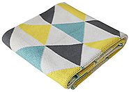 Soft Cotton Knit Baby Stroller Nursery Blanket | Sweet Peaks 30"x40"