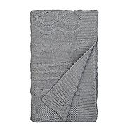Burt's Bees Baby - Cable Knit Stroller Blanket, 100% Organic Cotton (Heather Grey)