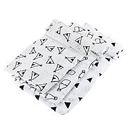 UINSTONE Baby Swaddling Blankets Large Baby Receiving Blankets Soft and Cozy 100% Cotton Nordic Style 3 Pack Grey White