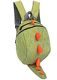 Zhuannian Toddler Kids Dinosaur Backpack with Leash(Green)