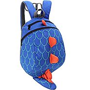 Children Cute Cartoon Backpack Bag Anti Lost Bag Dinosaur Shape (Blue)
