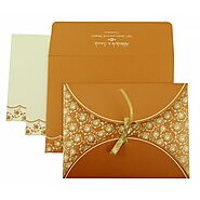 COPPER SHIMMERY BUTTERFLY THEMED - SCREEN PRINTED WEDDING INVITATION : W-821C - 123WeddingCards