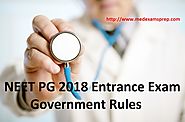NEET PG 2018 Entrance Exam Rules of Government