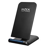 Fast Wireless Charger, Hizek 10W Qi Wireless Charging Stand Tilt Cellphone Holder for All QI-Enabled Devices, Galaxy ...