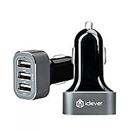 36W 7.2A Car Charger Premium 3-Ports SmartID USB Charger for iPhone Series, iPad Mini / Pro, Samsung Series, HTC and ...