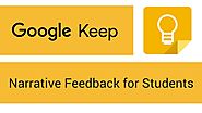 Google Keep - Narrative Feedback for Students