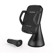 Fast Wireless Charger, YOUSTOO FC38 3 Coils Fast Charge Qi Wireless Charging Car Mount for Samsung Galaxy S8, S8 Plus...