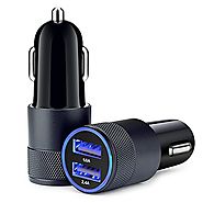 Car Charger, Sicodo 2-Pack 3.4A Dual USB Port Rapid Car Charger Adapter for iPhone 7, 7 Plus, 6 Plus, 6S, iPad, Table...