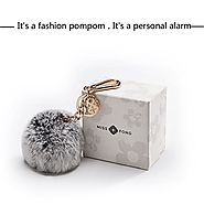 Miss Fong 130 DB Self Defense Keychain Personal Alarm for Security with Rabbit Fur Ball Pom Pom,Bag/Purse Clip (PPS-2...