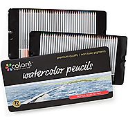 Colore Watercolor Pencils - Water Soluble Colored Pencils For Art Students & Professionals - Assorted Colors for Sket...