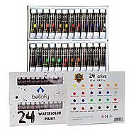 24-Color Watercolor Paint Set - 24 x 12 ml / 0.4 oz - Watercolor Paint Kit For Artists and Beginners - Painting Art -...