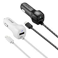 2 Pack iPhone Car Charger, OoRage Built-in Lightning Connector Car Charger for iPhone 7, 7 Plus, iPhone 6S, 6S Plus, ...