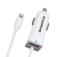 iPhone Car Charger, Shackle High Speed Adapter with Built-in Lightning Connector for iPhone 7 6S Plus 6 Plus 6 Se 5S ...