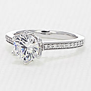 6-Prong Pave Engagement Ring (FG575)