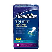 GoodNites TRU-FIT Disposable Absorbent Inserts for Boys & Girls, Refill Pack, Size Large/Extra Large, 16 ct (Pack of 3)