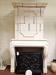 Louis XIII Hand Carved Limestone Mantel