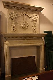 Hand Carved Mantel with Trumeau