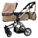 Babyboo SAND Deluxe 2 in 1 Doll Pram/Stroller with Swiveling Wheels Color SAND & BLACK with Swiveling Wheels & Adjust...