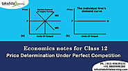 Economics Classes Online Notes- Price Determination Under Perfect Competition
